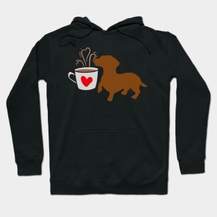 I love coffee and dachshund dogs. Dachshund dog proud mom and dad owner gift Hoodie